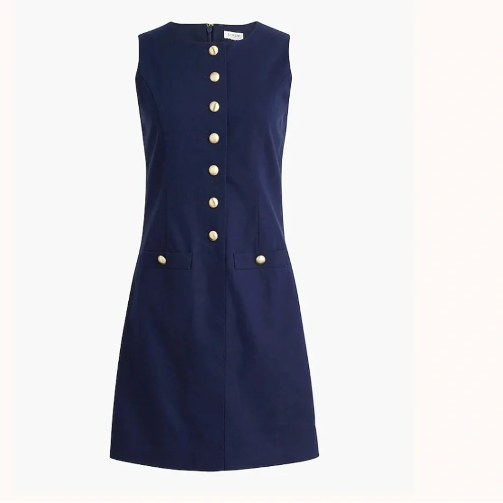 J crew Linen-blend button-front mini dress